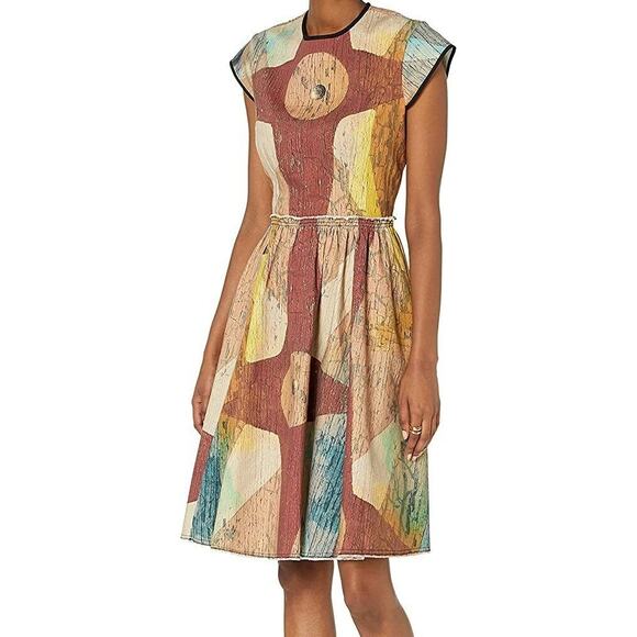 Making The Cut Carnival Painting Dress Winning Look Gary's Brown Tan Small NWT - Picture 1 of 6